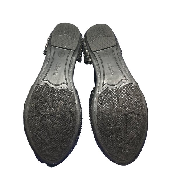 Girls Rhinestone Flat Black With Black Rhinestones Girl's Size 1 Pre-Owned - Picture 4 of 6